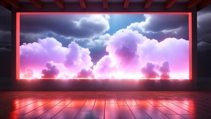 Wall Mural - Copy space for product display with beautiful pink clouds abstract background. Generative ai. 