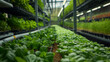 Hydroponic plants in semi-greenhouses with drip irrigation illuminated by natural sunlight	

