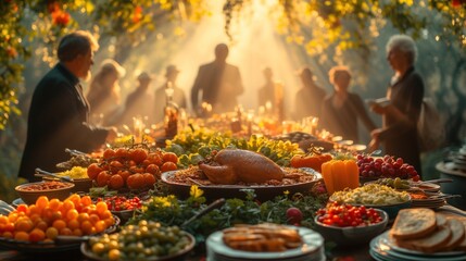 Wall Mural - variety of dishes on the table