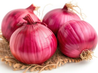 Poster - red onion on white background