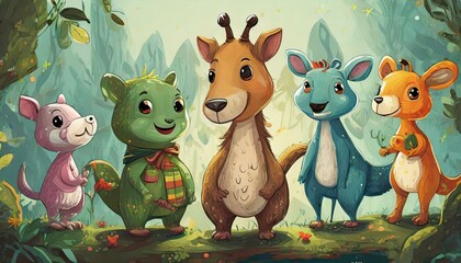 Wall Mural - animals in the forest