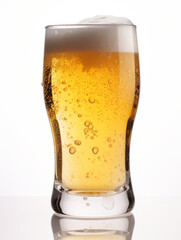 beer glass on isolated background, white background сreated with Generative Ai