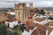 Cityscape with the castle in UNESCO World heritage town of Óbidos, Leiria, Portugal.	