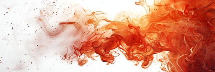 Aufkleber - Abstract Orange Smoke  diffusing on White background
