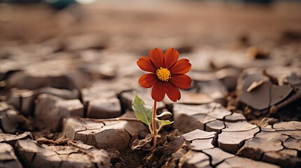 Resilient Flower: Symbol of Nature's Tenacity in Drought, Captured with Canon RF 50mm f/1.2L USM