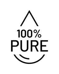 Wall Mural - 100 percent pure label sticker badge stamp icon, Isolated Transparent Background, 100% pure, vector illustration