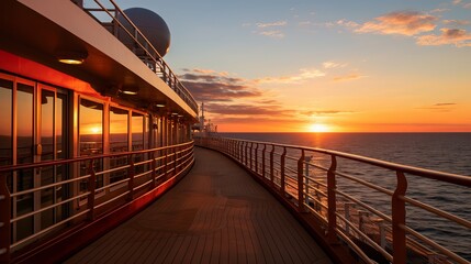 Golden Hour Glow: Sunset on Cruise Ship's Upper Deck, Captured with Canon RF 50mm f/1.2L USM