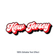 New Jersey text effect vector. Editable college t-shirt design printable text effect vector