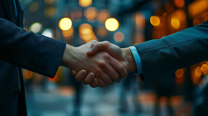 Two business professionals shaking hands