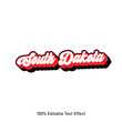 South Dakota text effect vector. Editable college t-shirt design printable text effect vector