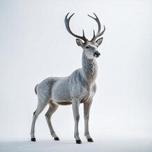 Fallow Deer Isolated On White