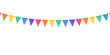 © Iryna - Festive flags garland in lgbt rainbow colors. Celebration flags for pride decor. Triangle pennants chain. Party decoration