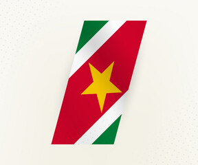 Wall Mural - Abstract modern vertical flag of Suriname on beige background with dots.