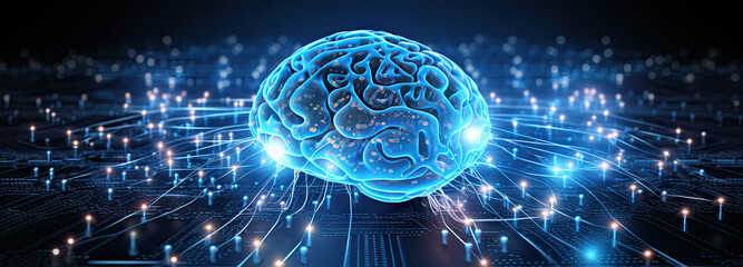 Digital Mind. Brain Artificial Intelligence Concept