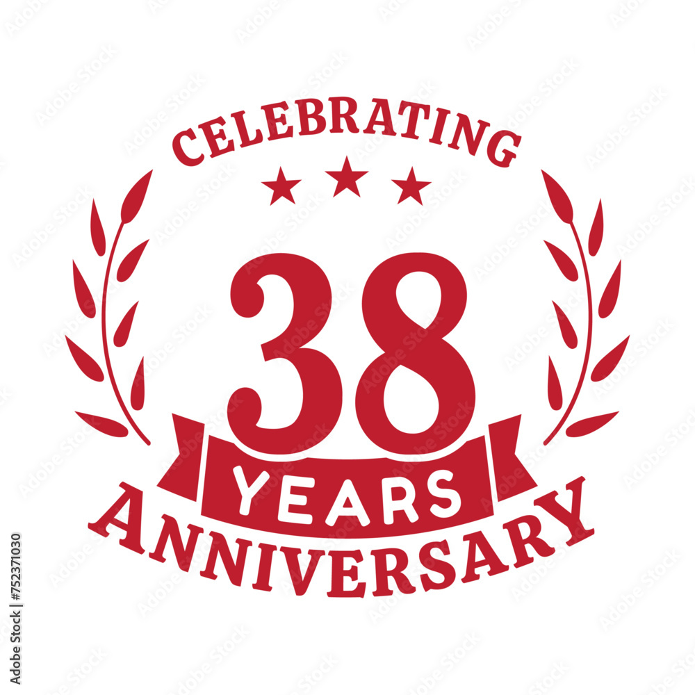 38th anniversary celebration design template. 38 years vector and ...