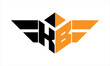 KB initial letter falcon icon gaming logo design vector template. batman logo, sports logo, monogram, polygon, war game, symbol, playing logo, abstract, fighting, typography, icon, minimal, wings logo