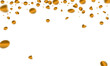 Gold confetti background, isolated on transparent background. PNG illustration.