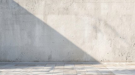 Poster - Shadow cast by the sun over a white concrete wall.