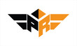 PR initial letter falcon icon gaming logo design vector template. batman logo, sports logo, monogram, polygon, war game, symbol, playing logo, abstract, fighting, typography, icon, minimal, wings logo