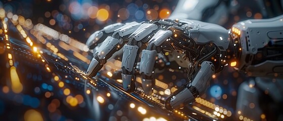 Fototapete - Using AI to generate something. Futuristic technology transformation.. Businessman uses technology to connect Global Internet to Chatgpt..