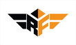 RF initial letter falcon icon gaming logo design vector template. batman logo, sports logo, monogram, polygon, war game, symbol, playing logo, abstract, fighting, typography, icon, minimal, wings logo