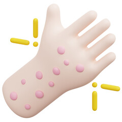 Sticker - urticaria 3d render icon illustration