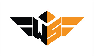 WS initial letter falcon icon gaming logo design vector template. batman logo, sports logo, monogram, polygon, war game, symbol, playing logo, abstract, fighting, typography, icon, minimal, wings logo