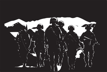 Wall Mural - Military vector , Army background, soldiers grunge