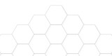 Fototapeta  - 3d hexagonal structure futuristic white background and embossed hexagon abstract with hexagon background. honeycomb hexagonal background. Hexagon shape, white, shiny black.	
