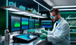 © Mario - A scientist is working in a laboratory with multiple computer monitors displaying data and graphs.