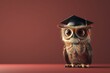 © Kanisorn - A scholarly maroon background complements the 3D owl in a graduation cap, symbolizing wisdom.