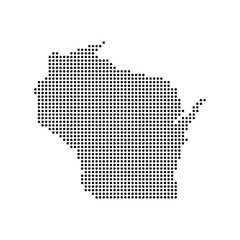 Wisconsin state map in dots