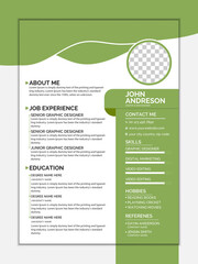 Wall Mural - Simple resume design, CV design template,