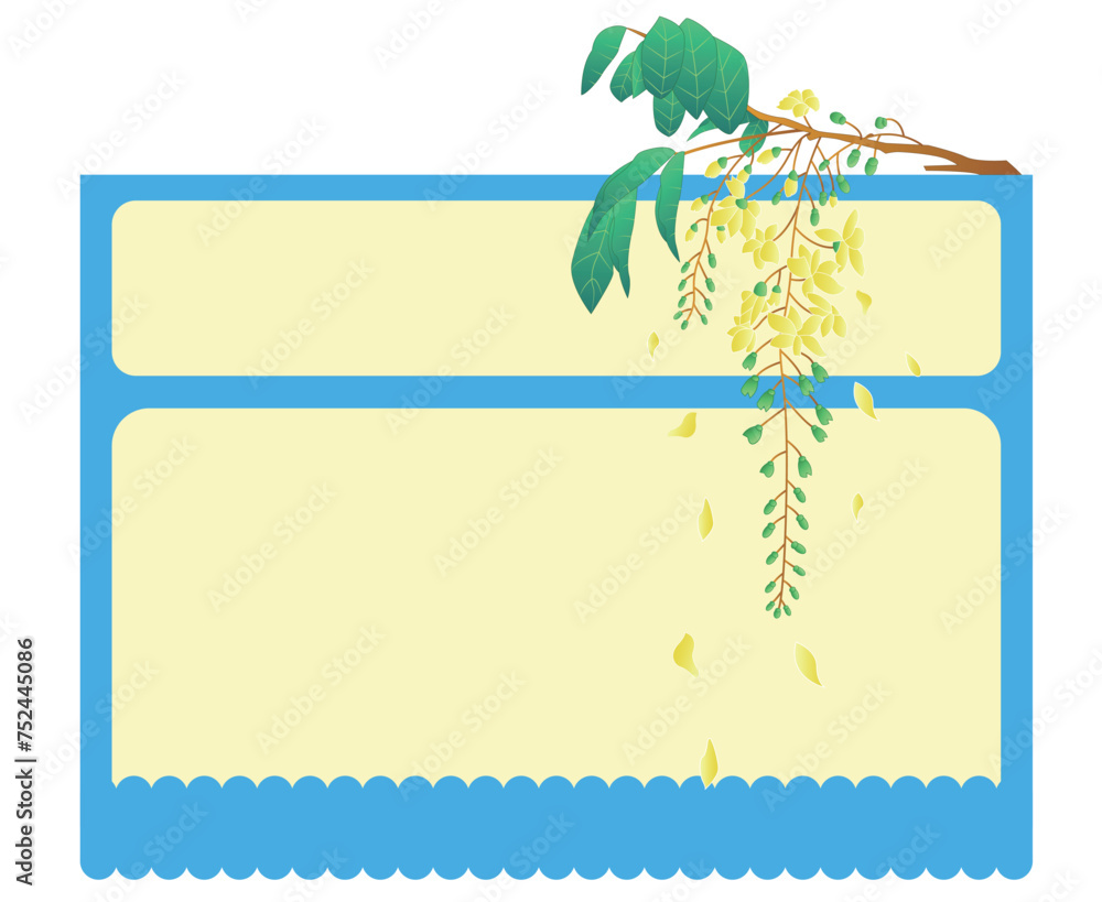 Myanmar water festival illustration border vector Stock Vector | Adobe ...