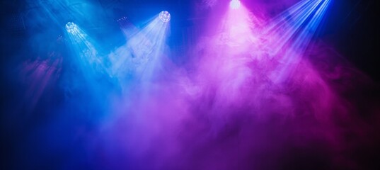 Wall Mural - blue and purple light is lighting the stage Generative AI