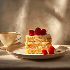 Wall Mural - Professional photo of the Napoleon Cake