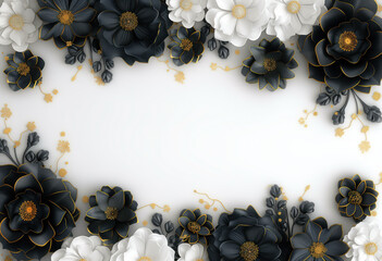 Wall Mural - frame made of flowers, generative ai