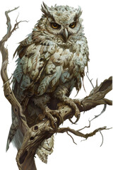 Wall Mural - a wise elder owl archdruid isolated on a transparent background, generative ai