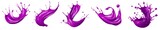 Fototapeta  - Purple magenta violet cream liquid paint ink splash swirl wave on transparent background cutout, PNG file. Many assorted different design. Mockup template for artwork graphic design	

