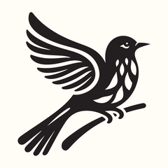 Sticker - Bird Silhouette Illustration Vector Design