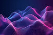 Abstract Waving Particle Technology Connection Background Design. Hi-tech futuristic modern techno background, neon RGB color shapes and dots.