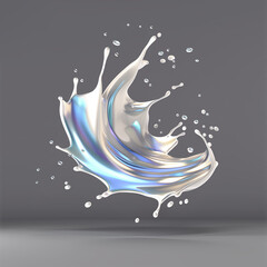 Wall Mural -  3d Holographic liquid shape