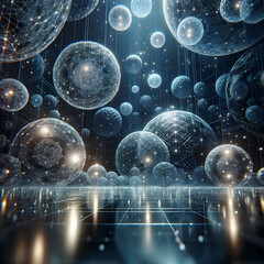 Canvas Print - A conceptual visualization of a quantum multidimensional universe.