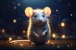 Cute Zodiac Rat in Darkness