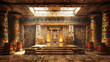 Ancient Egyptian Tomb Stage: Pharaohs with this archaeological stage, adorned with hieroglyphics, sarcophagi, and ancient artifacts, evoking the timeless allure of an Egyptian tomb