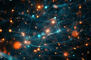 Digital network concept with glowing connections in cyberspace