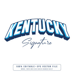 Wall Mural - Kentucky text effect vector. Editable college t-shirt design printable text effect vector