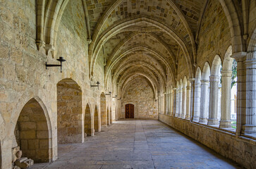 Cloister of the Gothic Cathedral of the Assumption of Our Lady in Santander, Spain