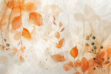 Sticker - autumn leaves background