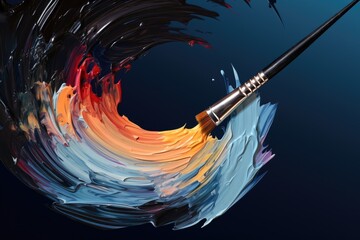 A paintbrush creating a colorful swirl, perfect for artistic projects